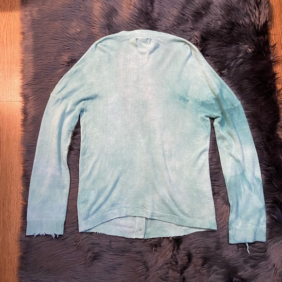 RTA DENIM Distressed Trim Cashmere Knit Cardigan - Picture 12 of 12